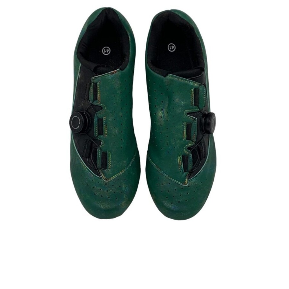 DWZRG Betoosen Mens Road Cycling Shoes Indoor/Outdoor Green/Black Iridescent 8 M - Picture 2 of 9